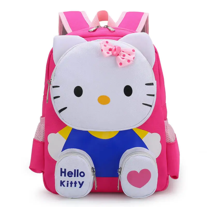 Sanrio Hello Kitty and Spiderman Double-shoulder Backpack Kawaii Cartoon Design pink School Bag for boy girl Travel Bag Gift image 2