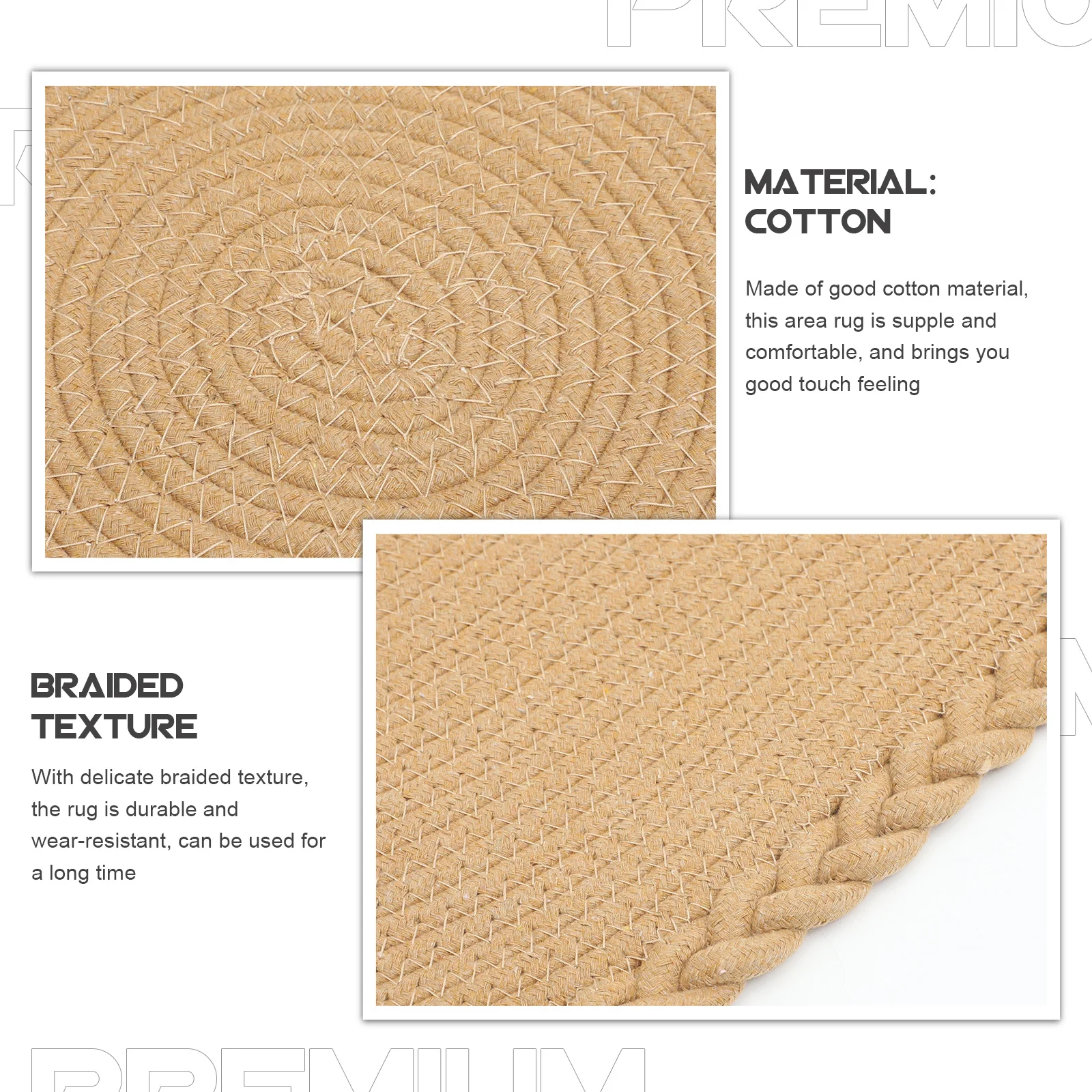 القطن حبل وسادة أرضية امتصاص الماء المضادة للانزلاق داخلي سجادة باب مدخل البساط ديكور المنسوجة وسادة أرضية المنزل سجادة ضد الإنزلاق