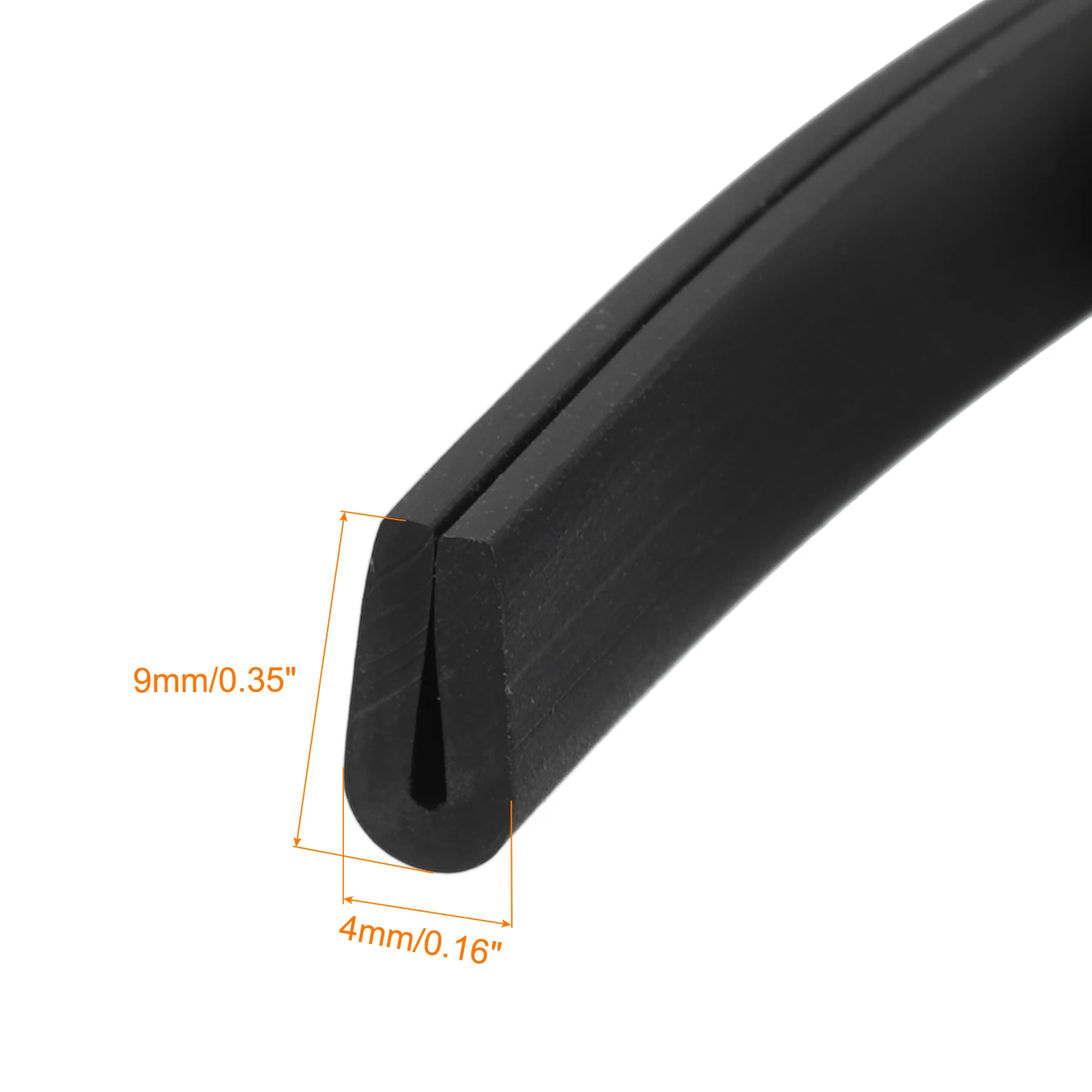 Uxcell 1/2/3 Meter U-Kanal-Kantenschutz Gummidichtungsstreifen Kantenschutz Flach/Rund Typ Geeignet für 0,5-12mm Kanten für Autotüren