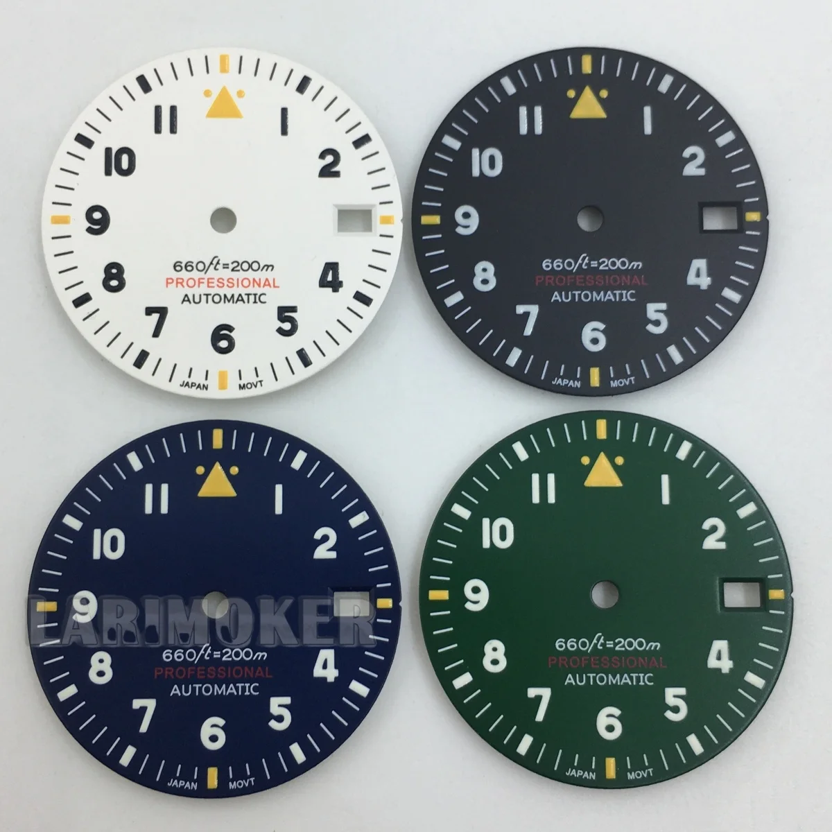 Partes Arloji NH35 29mm Dial Arloji Pilot Hitam Putih Biru Hijau Dial C3 Luminous Cocok untuk Movement NH35 Modifikasi