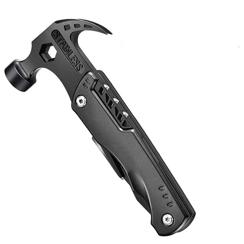 # Martillo de garra multiusos, martillo de reparación de emergencia para el hogar, herramienta combinada portátil para acampar al aire libre, cuchillo, hacha, alicate