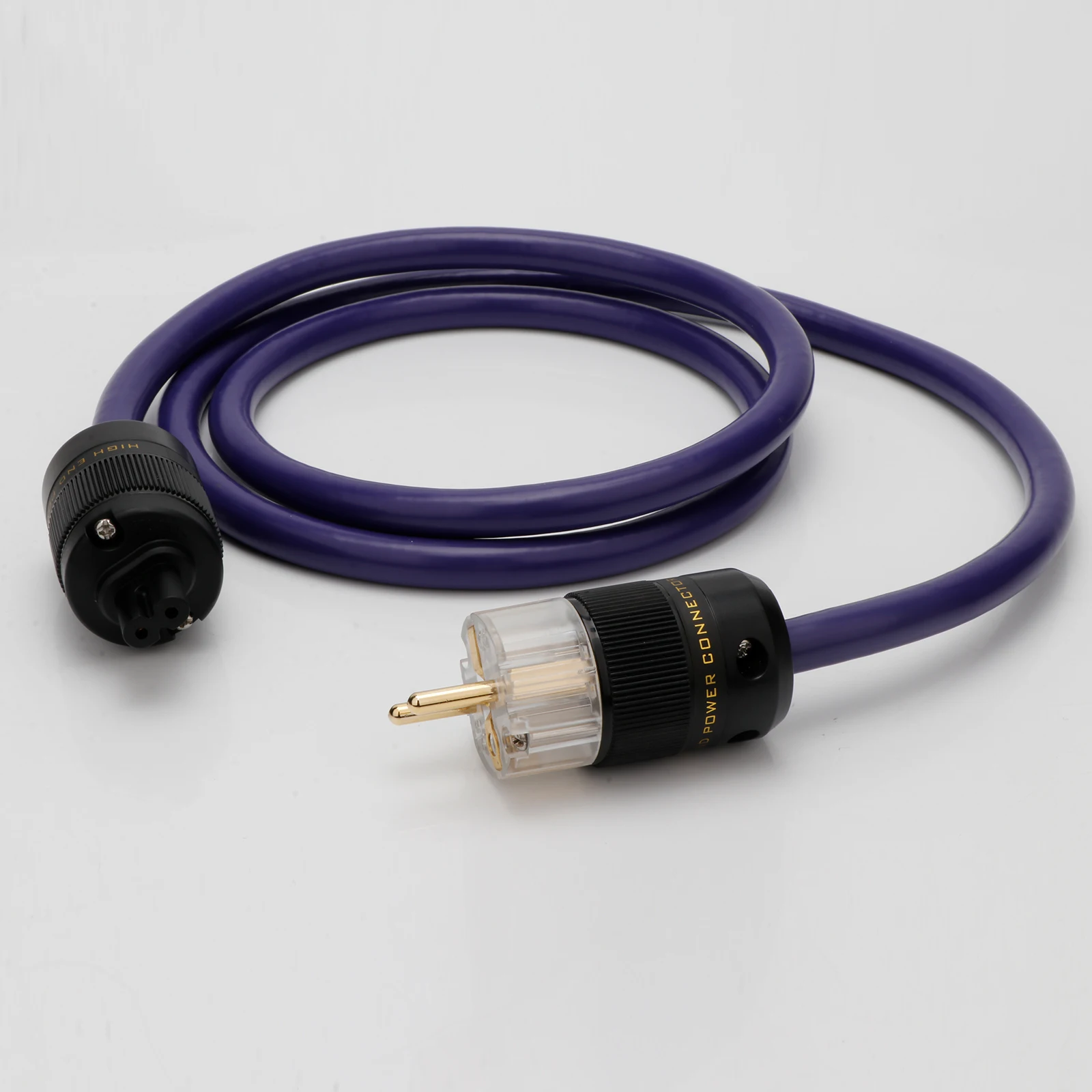 Cavo di alimentazione audio HiFi in rame OCC premium placcato in oro Figura 8 IEC C7 femmina e spina USA/UE, compatibile Schuko, per sistemi audiofili