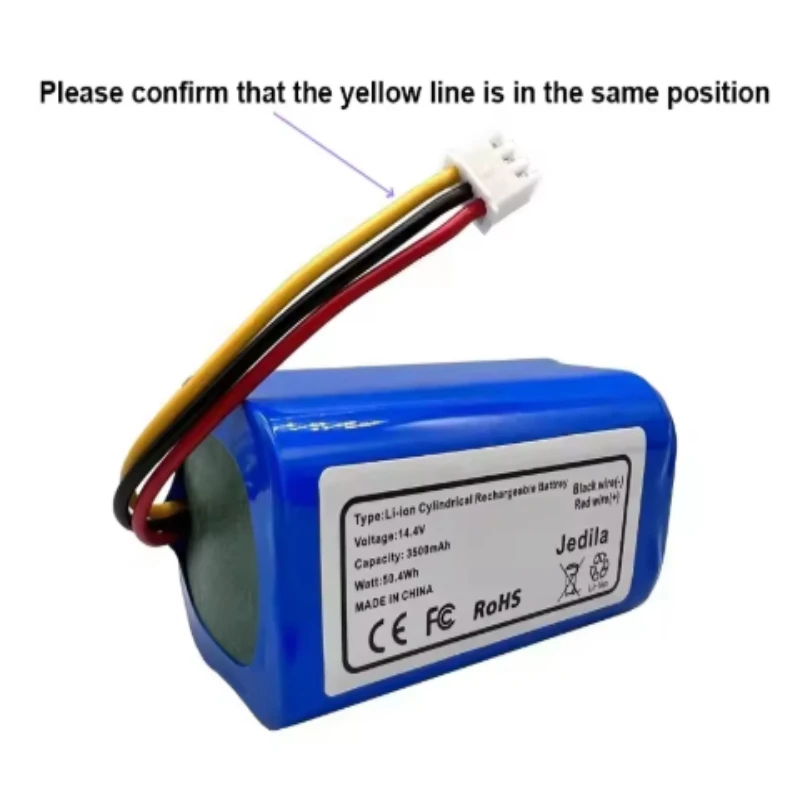 New14.4v 3500mAh Original Lithium-ion Battery Side Brushed HEPA Filter, Suitable for ABIR X5 X6 X8 R20 Robot Vacuum Cleaner