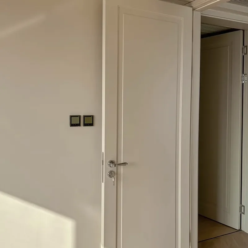 for French Light Luxury Wooden Door Household Whole House Painted Indoor Cream Wood Door