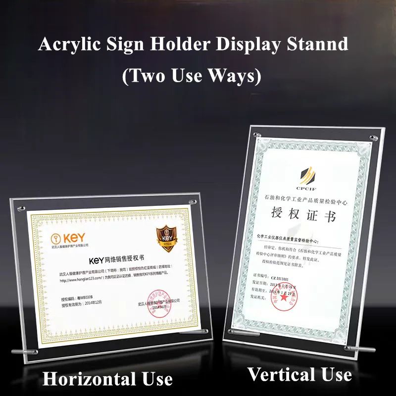 A4 210X297MM 8.5x11 Acrylic Sign Holder Slant Back Clear Acrylic Frame Restaurant Table Bar Menu Flyer Board Display Stand