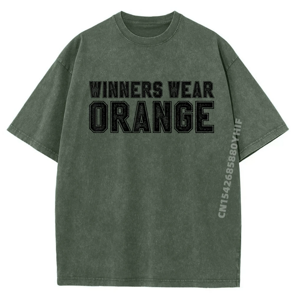 

Mens Tops Winners Wear Orange Color War Camp Team Game Competition Graphic Tees Mens Minimalist Washed Clothes