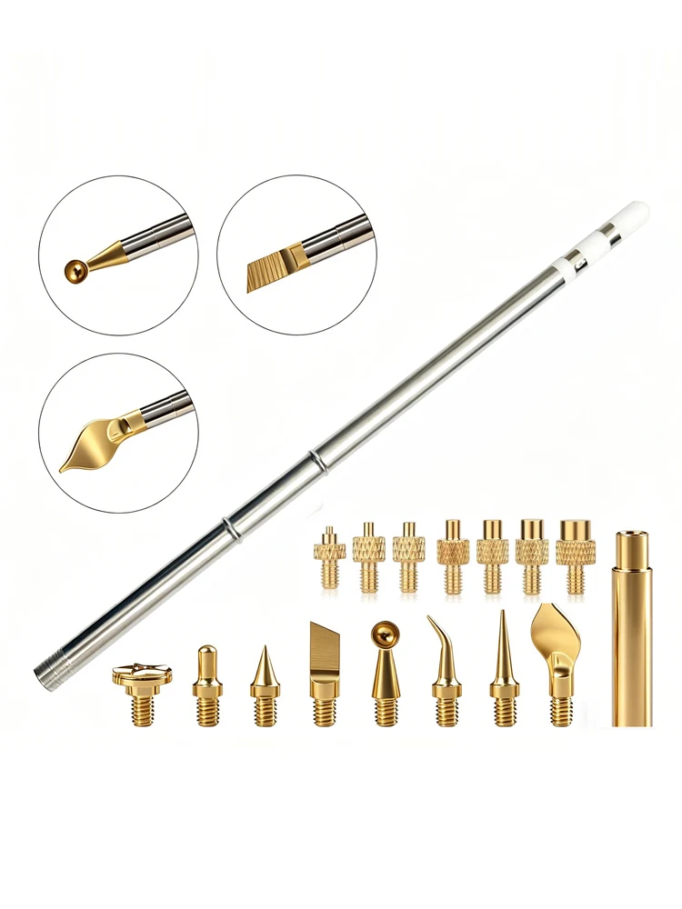 T12 Soldering Iron Heat Tool M2 M3 M4 M5 M6 M8 Hot Melt Knurled Nut Embedded Insertion Tip Kit for 3D Printed Parts Install