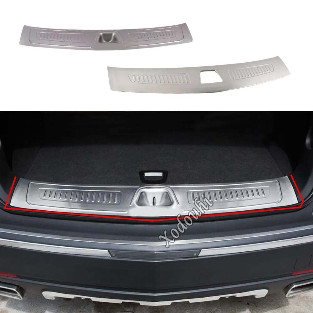 

Car Inner Rear Back Bumper Trim Stainless Steel Scuff Sill Trunk Plate Pedal For Cadillac XT5 2016 2017 2018 2019 2020 2021 2022