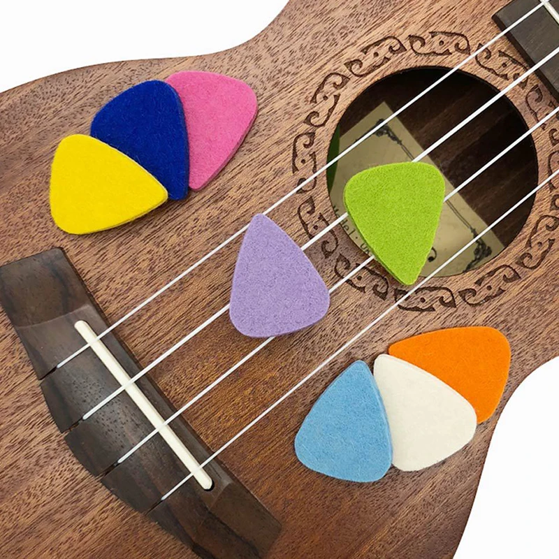 5/10/20PCS Felt Picks Guitar Ukulele Random Mix Color Music Beginners Instrument Practice Accessories Guitar Components Gift ZYF