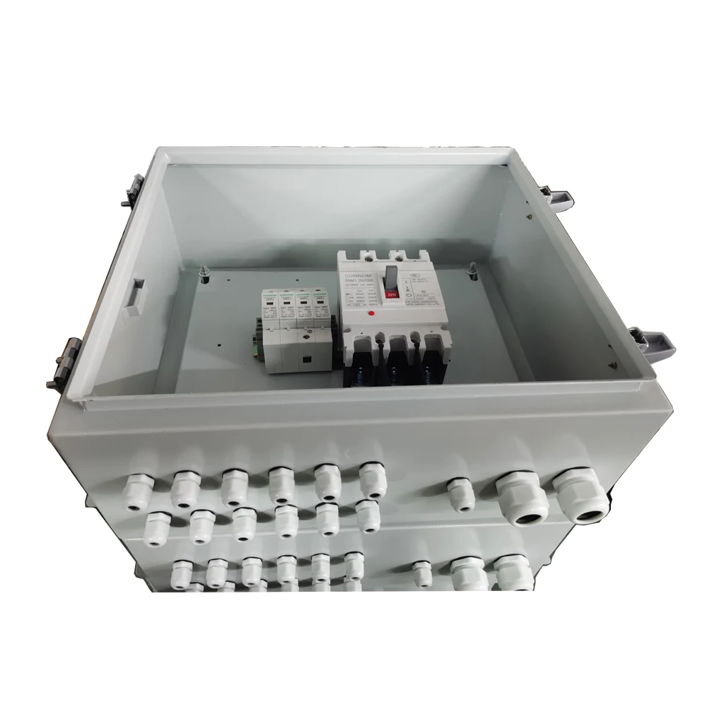 AC Array strings Combiner Box including ac surge protector and molded case circuit breaker mccb for solar pv system
