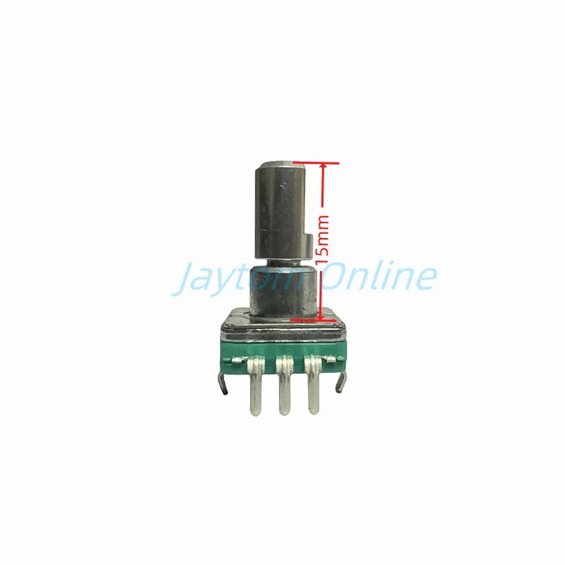 2pcs EC11 Encoder With Push Button Switch 30 Positions Rotary Code Switch 5pin Plug-in Type 9.5/12.5/15/17mm Half Plum Shaft
