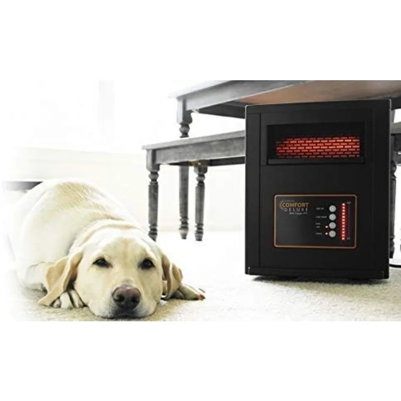 Comfort Deluxe by Airnmore, with Copper PTC, Infrared Space Heater with Remote,1500W,ETL Listed with High and Low Settings