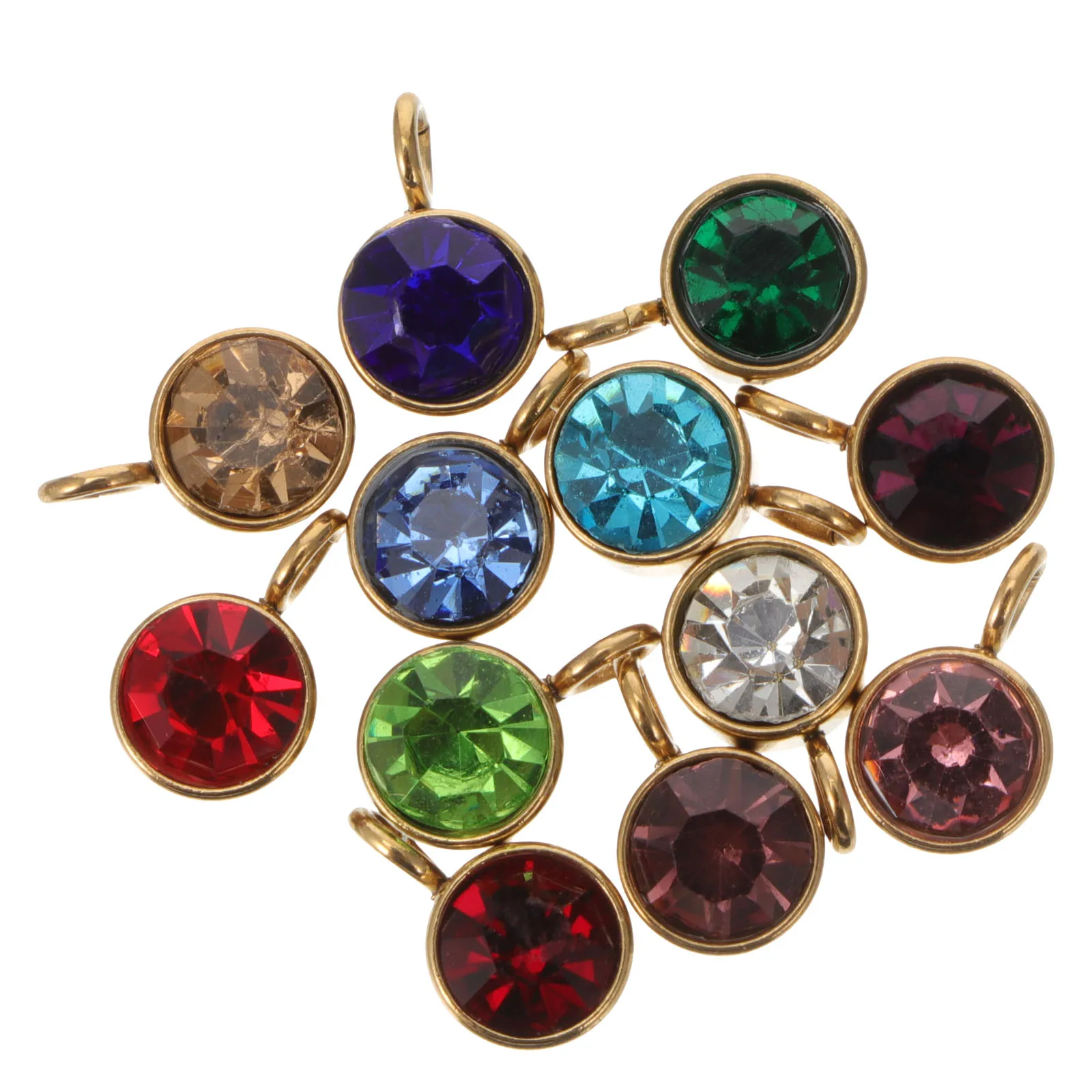

12 Pcs Beads 12 Birthstones Pendants Jewelry Accessories Crystal Material Necklace Bracelet Fashion Beads Pendants Supplies