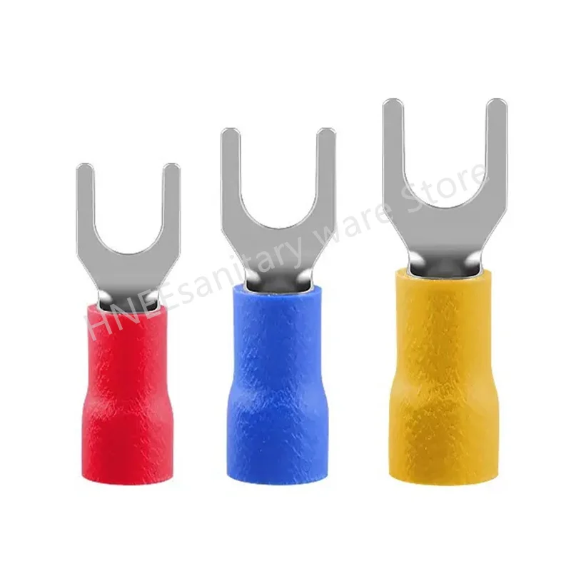 50/100Pcs SV Type Wire Terminal SV1.25 SV2 SV5.5 Fork U Y PVC Insulate Ferrules Block Spade Cold Press Cable End Crimp Connector