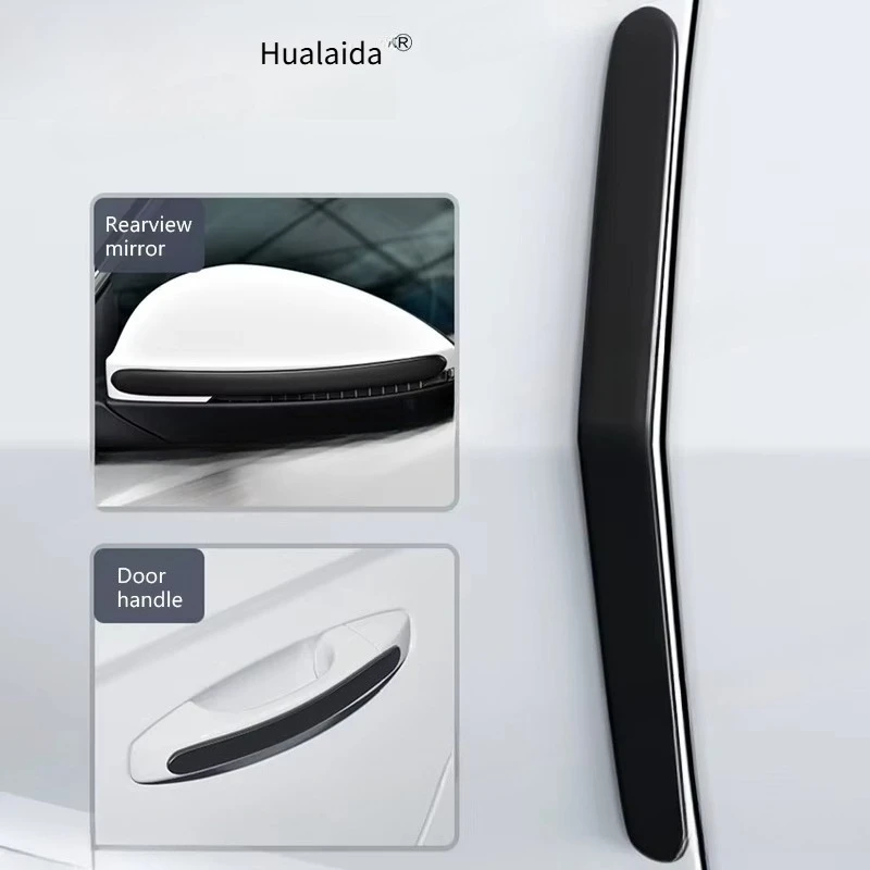 Hulaida 4PCS Car Door Bumper Strip Auto Body Protector Anti-scratch Protective Strip Bumper Door Body Protection Extended Strip