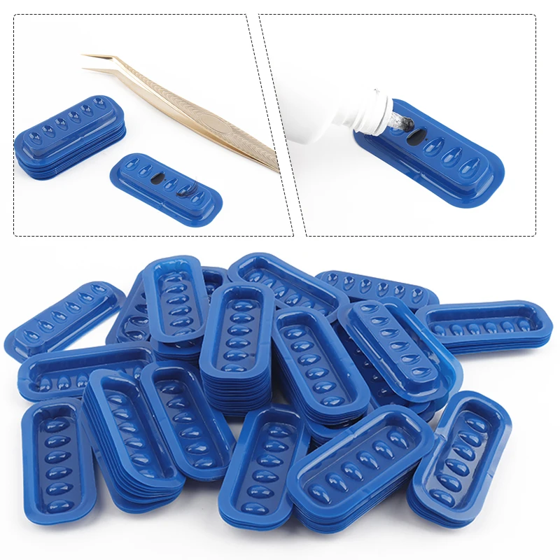 100 pcs Disposable Pvc Flower Holder Sticker Lash Glue Stand Adhesive Pallet For Eyelash Extension Glue Pads Makeup Tools