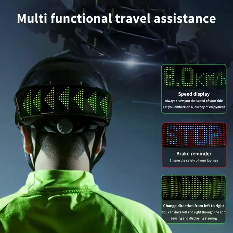 Motorcycle Helmet Warning Light Led Helmet Display Night Riding Helmet Tail Light DIY Moto Accessories