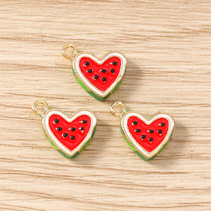 5 Stück süße Obst Charms Emaille Lebensmittel Banane Wassermelone Mais Charms Anhänger für Schmuckherstellung Halsketten Ohrringe DIY Handwerk Geschenke – Detail 8