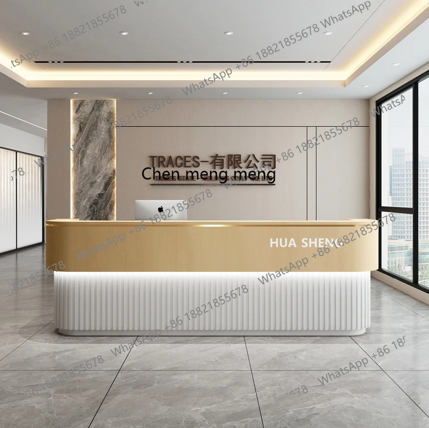 01A مكتب استقبال للشركة البسيط الحديث طاولة بار الفندق مكتب استشارة صفحة الخروج لصالون التجميل #3