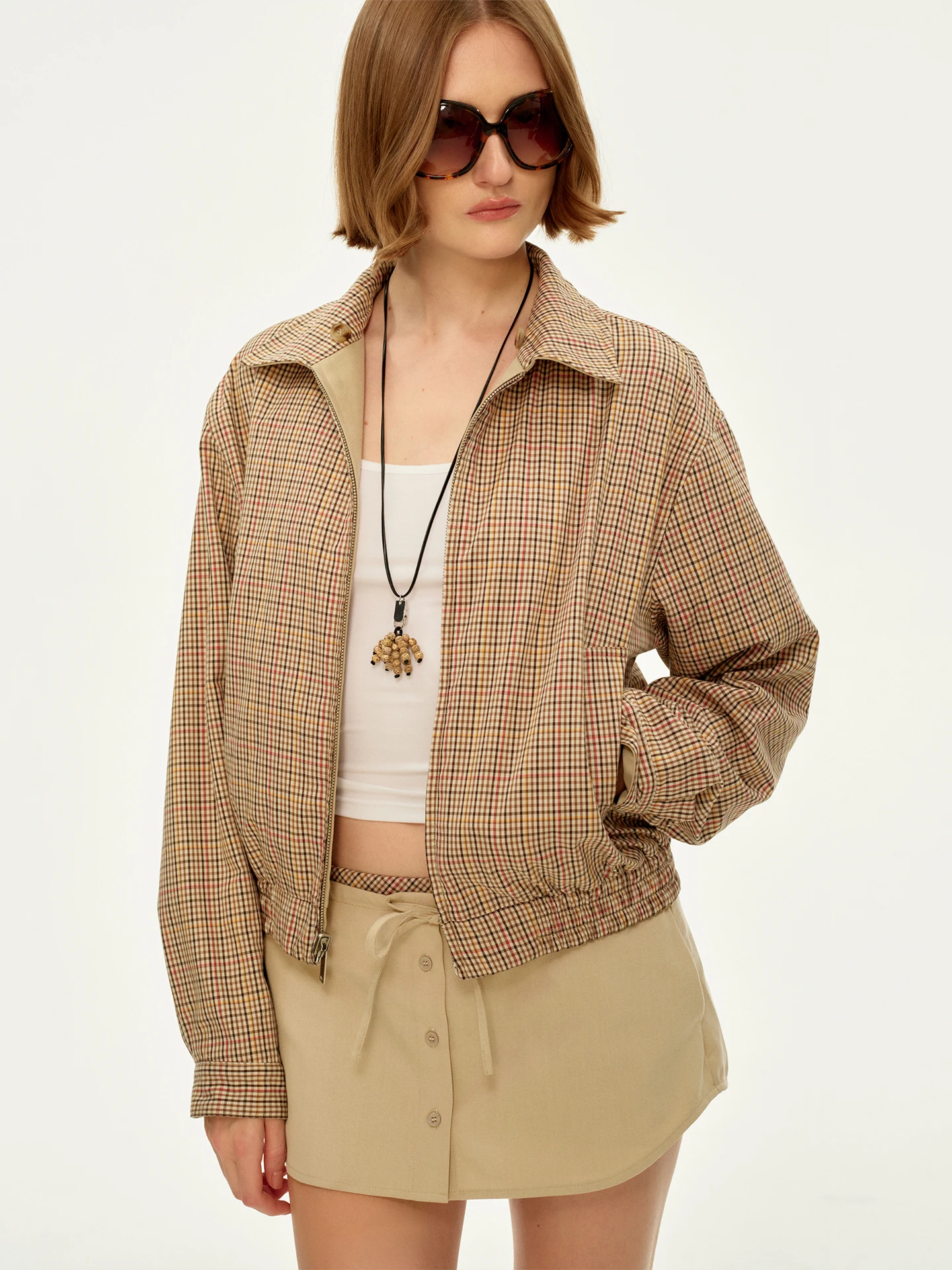 

Firstfloor Mixed Fiber ort Double-sided Wear Workwear Jaet oulder-baring Loose Fit Windproof Ladies' Outerwear