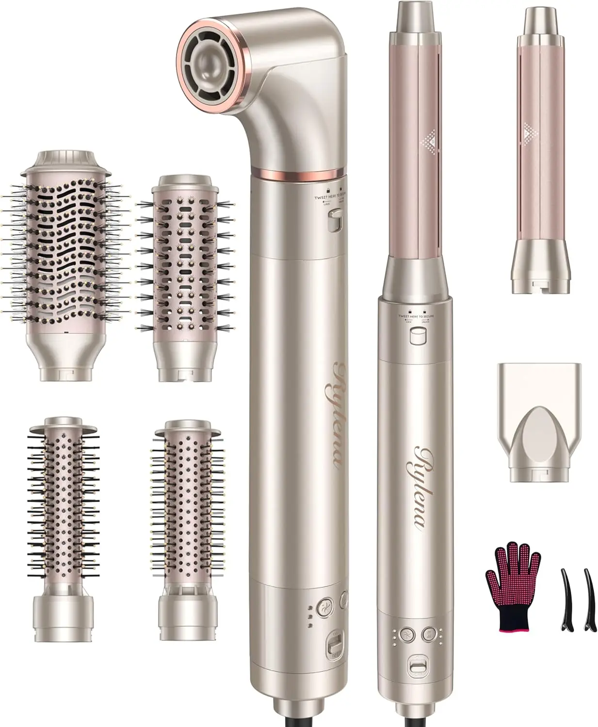 

Deluxe 8-in-1 Air Styler Pro 2025 by Rylena, Hair Dryer Brush for Fast Drying, Auto Curling, Smoothing&Volumizing, 8 Attachable