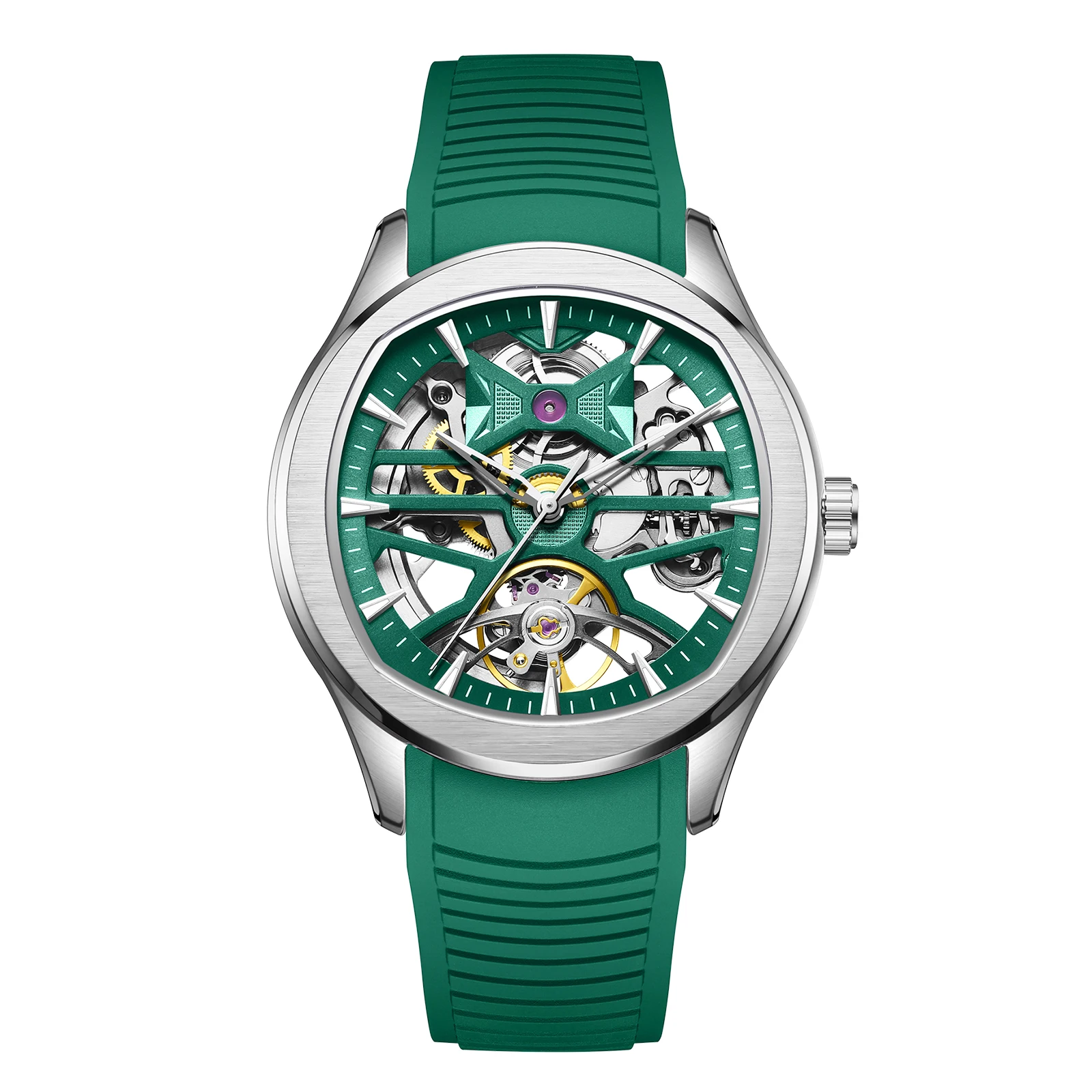 

High-Looking and Elegant Men's Retro Mechanical Watch - Hollow Dial, Alloy Case, Leather Strap Gift for His Best, No Batteries