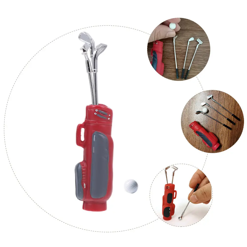 1 ชุดอุปกรณ์กอล์ฟขนาดเล็กชุดออกแบบที่เหมือนจริงสมจริงทนทานต่อการสึกหรอเหมาะสำหรับเด็กการพัฒนาความรู้ความเข้าใจมินิเฮาส์