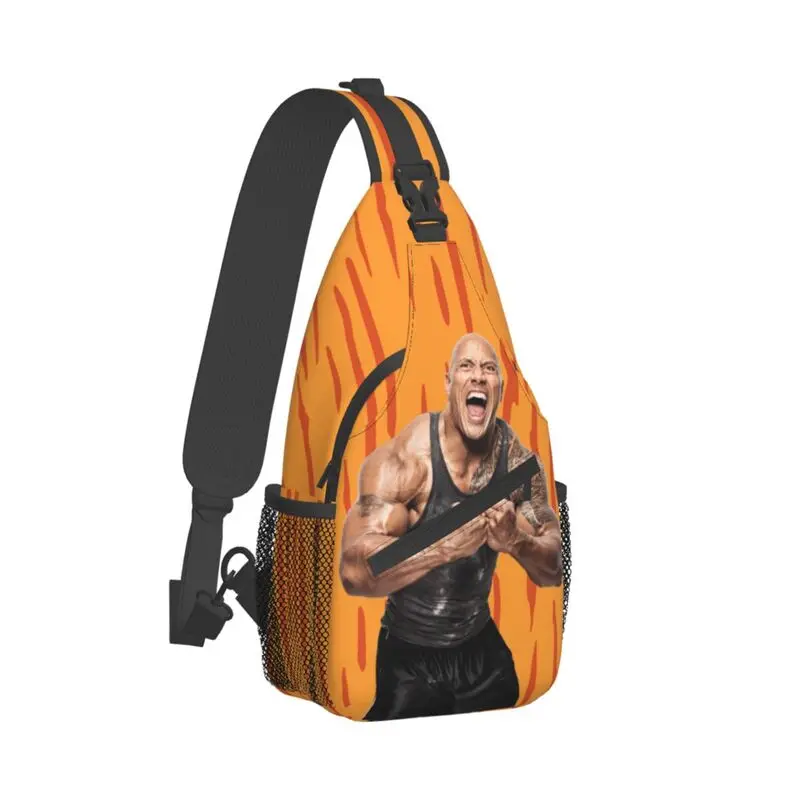 Dwayne The Rock Johnson Meme Sling Bag para viajar para hombres, mochila cruzada en el pecho, mochila de hombro, mochila de día