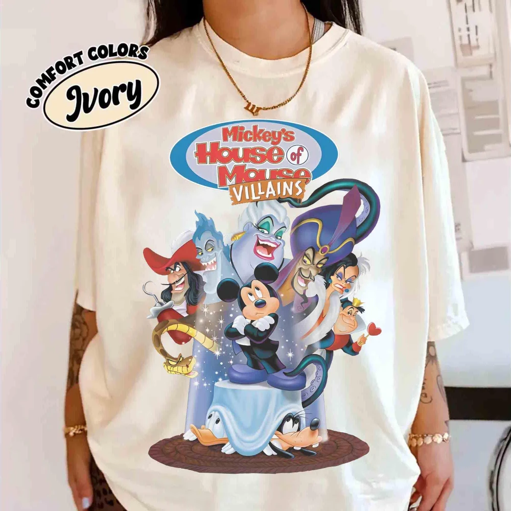

Comfort Colors Mickey Mouse, Donald Duck, Goofy, Mickey's Villain's House shirts, Ursula... Couple Streetwear T-shirts