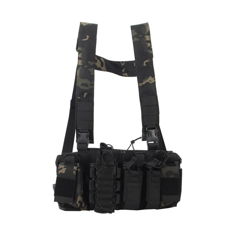 Tactical Chest Vest Radio Harness Front Pouch Holster Molle Vest Rig Bag Airsoft Hunting Radio Waist Pouch Adjustable