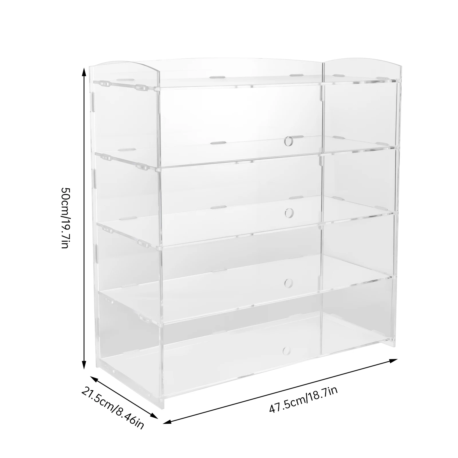 4 Tiers 18.7*8.46*19.7inch Acrylic Display Case Bakery Pastry Display Case with Protective Baffle for Homes, Retail Stores