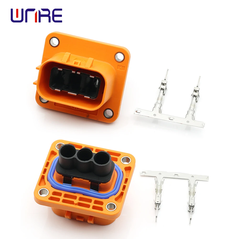 2 Cores Plastic Shell High Voltage Connectors Plug Socket New Energy Electric Vehicle Car Hv Connector 2.5/4/6mm² For Cable