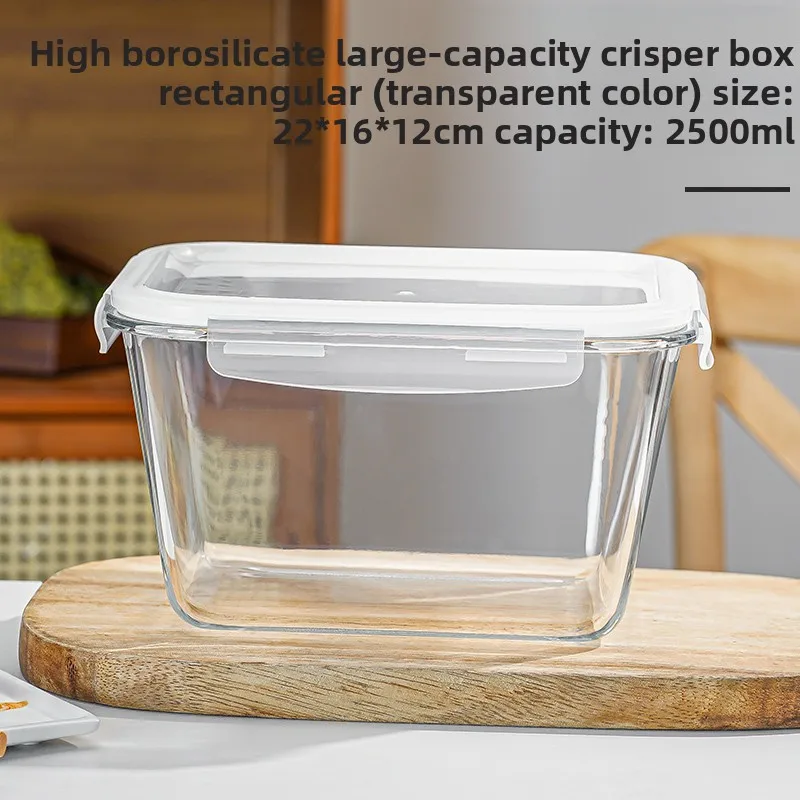 

Large Capaci Glass BoroSilie Food Storage Box Refrigerator Preservation Container High Borosilie Seal Box
