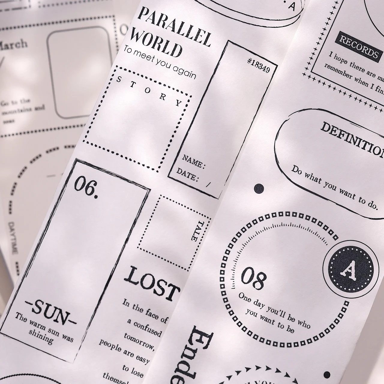 4.10 New [Frame Set] Retro Chinese and English text borders and paper PETjournal sticker tape