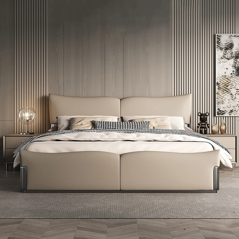 Simple Leather Massage Bed Bedroom Luxury Modern Sofa Design Frame Double Bed Sleeping Platform Muebles Lounge Suite Furniture
