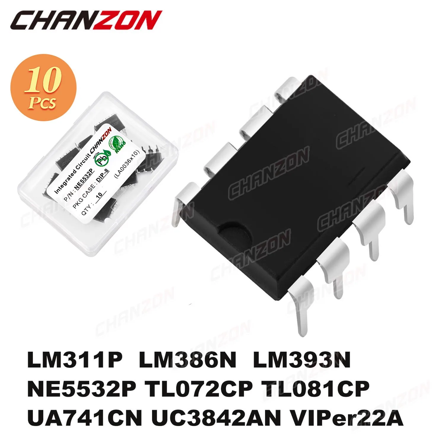 10PCS LM311P LM386N LM393N NE5532P TL072CP TL081CP UA741CN UC3842AN VIPer22A DIP DIP8 IC Integrated Circuit CMOS New Original