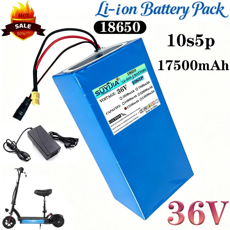 

Batterie lithium-ion avec BMS intégré, 10s5p, 36V, 17.5Ah,250W~ 1000W Moteur electric scooter batterie électrique