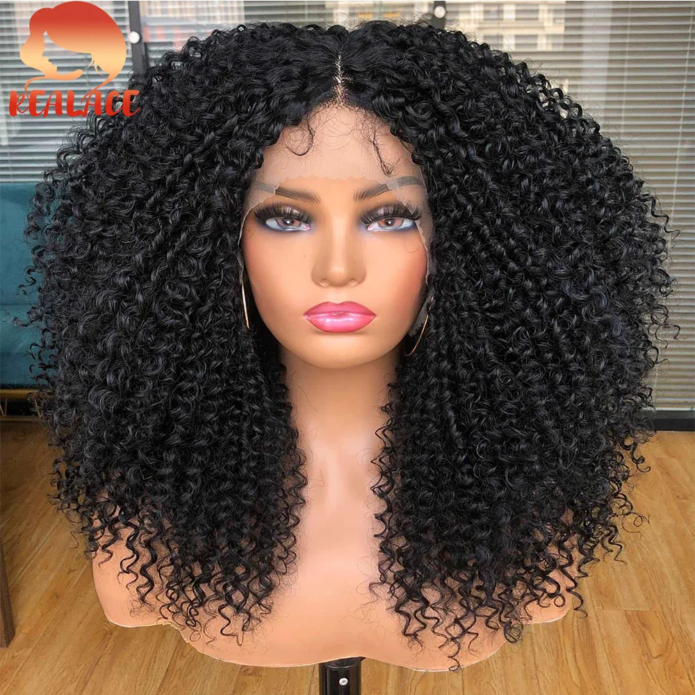 

Парик с глубокими волнистыми прядями Kinky Deep Wave, V-образный парик, черный 1B, парик из натуральных волос Water Wave, HD кружевной фронтальный парик, кудрявые парики, V-образный парик с кружевной передней частью для женщин