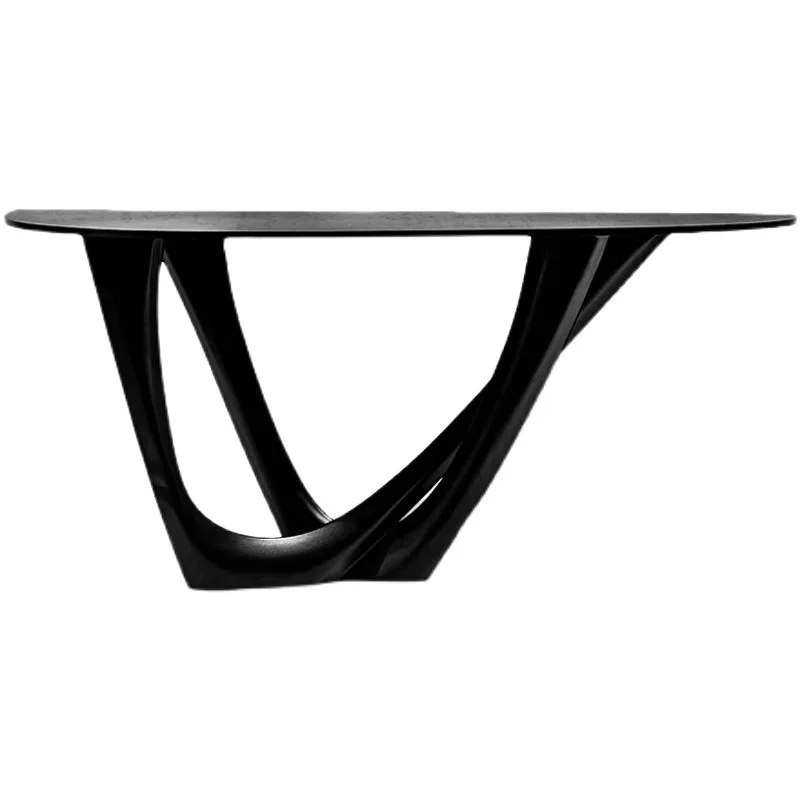 wood top artificial designer luxury home furniture lobby hallway console table black modern console table