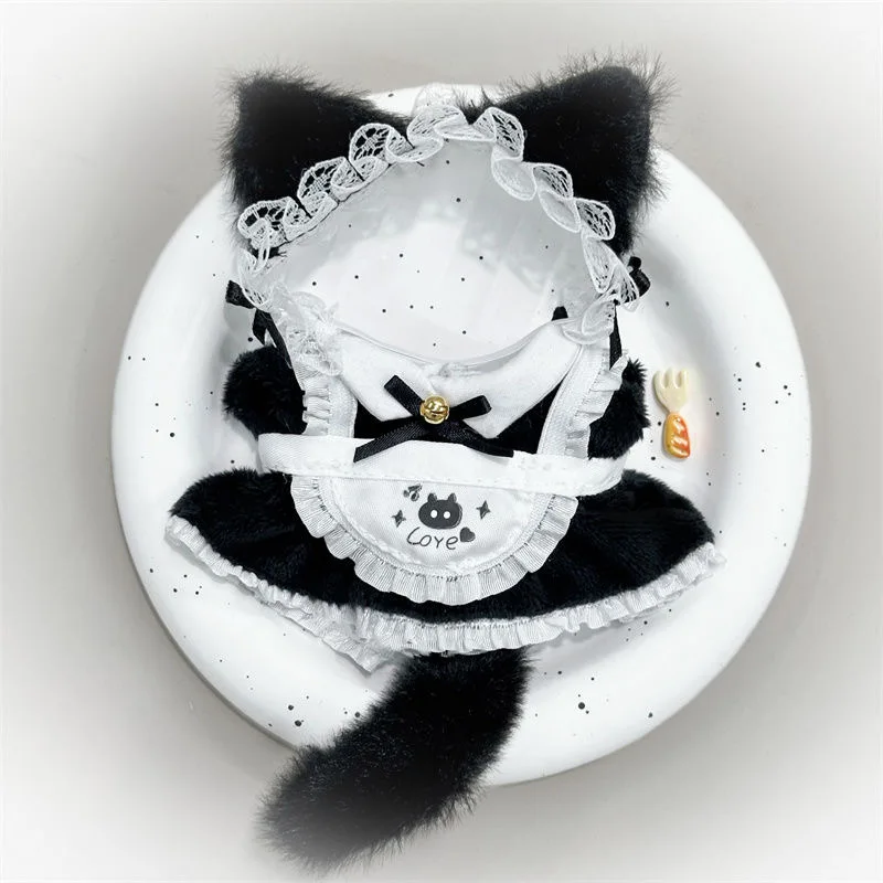 

17cm Mini Plush Doll Clothing Set Accessories for 15-17cm Labubu Idol V1 V2 Work Pants Skirt Set Clothing Gift (NO DOLL)