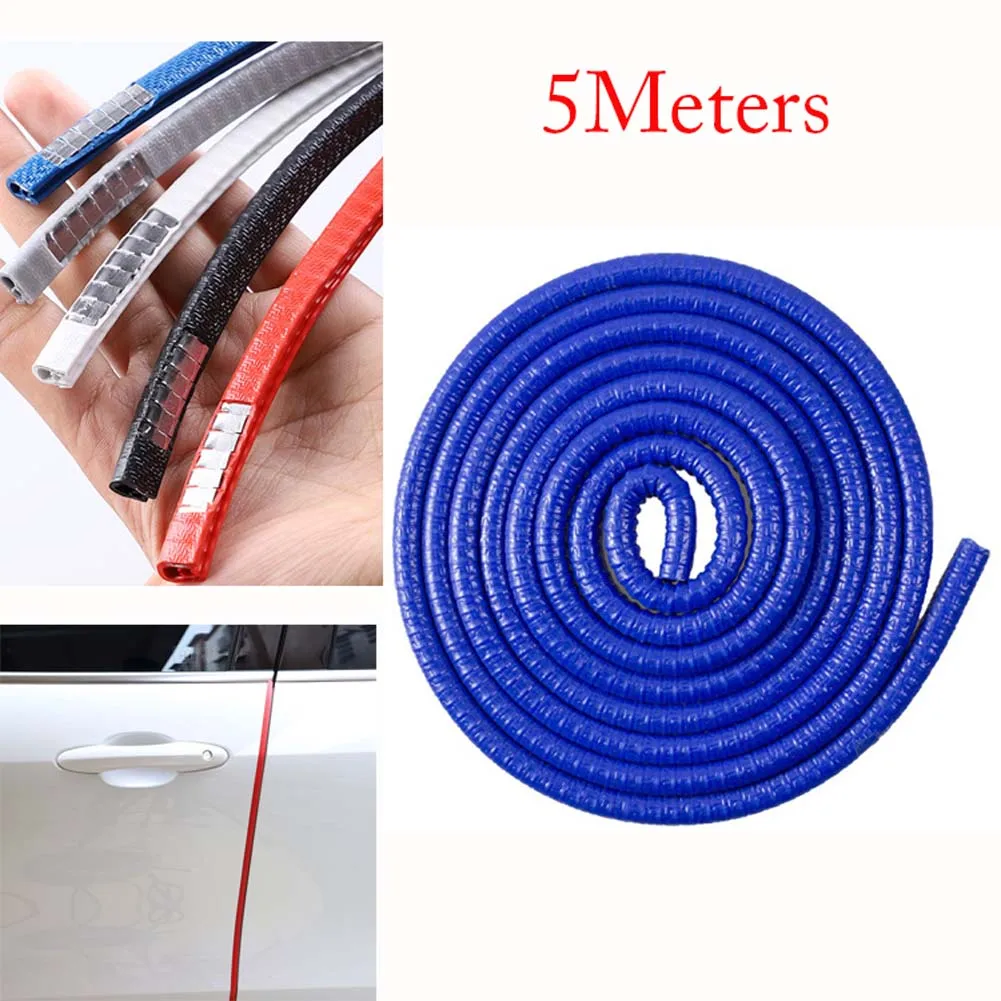 1pc 5M Rubber Edge Trim Guard U Channel Edge Protector Seal Strip With Metal Clips For Car Door Sheet Metal Hatches Table Corner