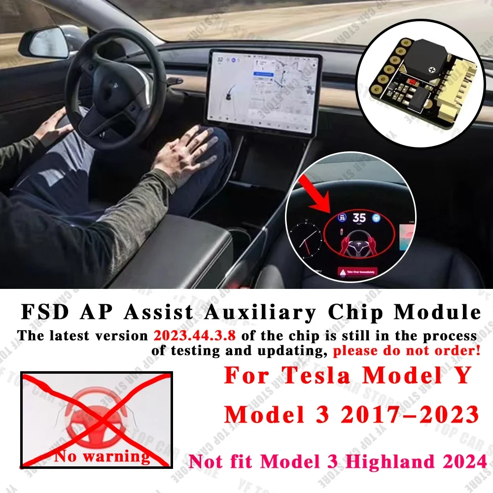 

For Tesla Model Y Model 3 2017-2023 FSD AP Assist Auxiliary Chip Autopilot Nag Elimination Module Steering Wheel Module