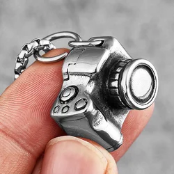 SLR Camera Stainless Steel Men Necklaces Pendants Chain Punk Trendy for Boyfriend Male Jewelry Creativity Gift Wholesale