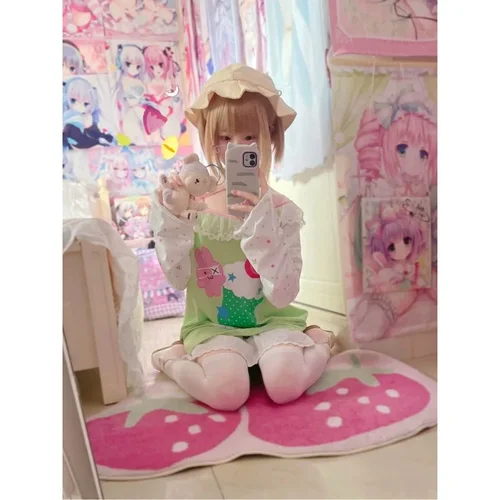 Imagen 2 del producto Camisas holgadas de gran tamaño para mujer, camiseta informal de manga larga Y2k, camisetas japonesas Kawaii dulces Harajuku 2024