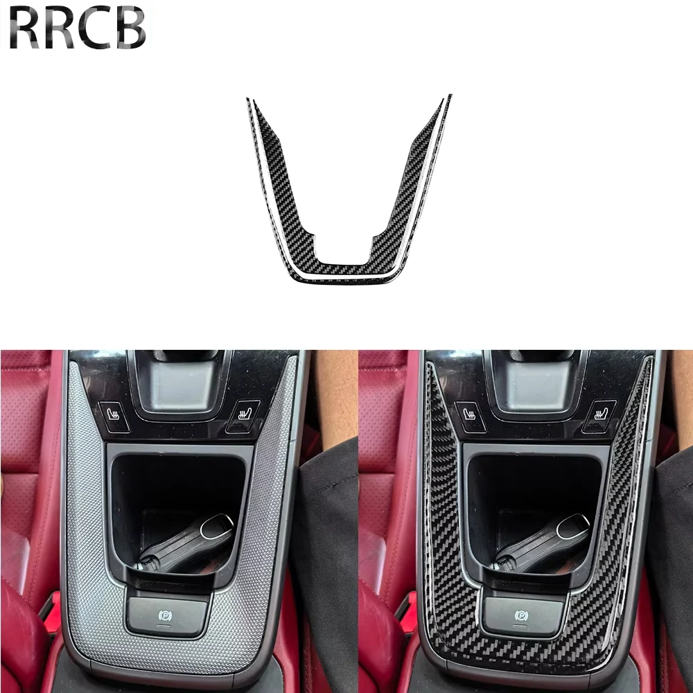 

For Porsche 911 992 2019-2024 Carbon Fiber center console handbrake cup holder Car Interior Decoration Accessories Cover Sticker