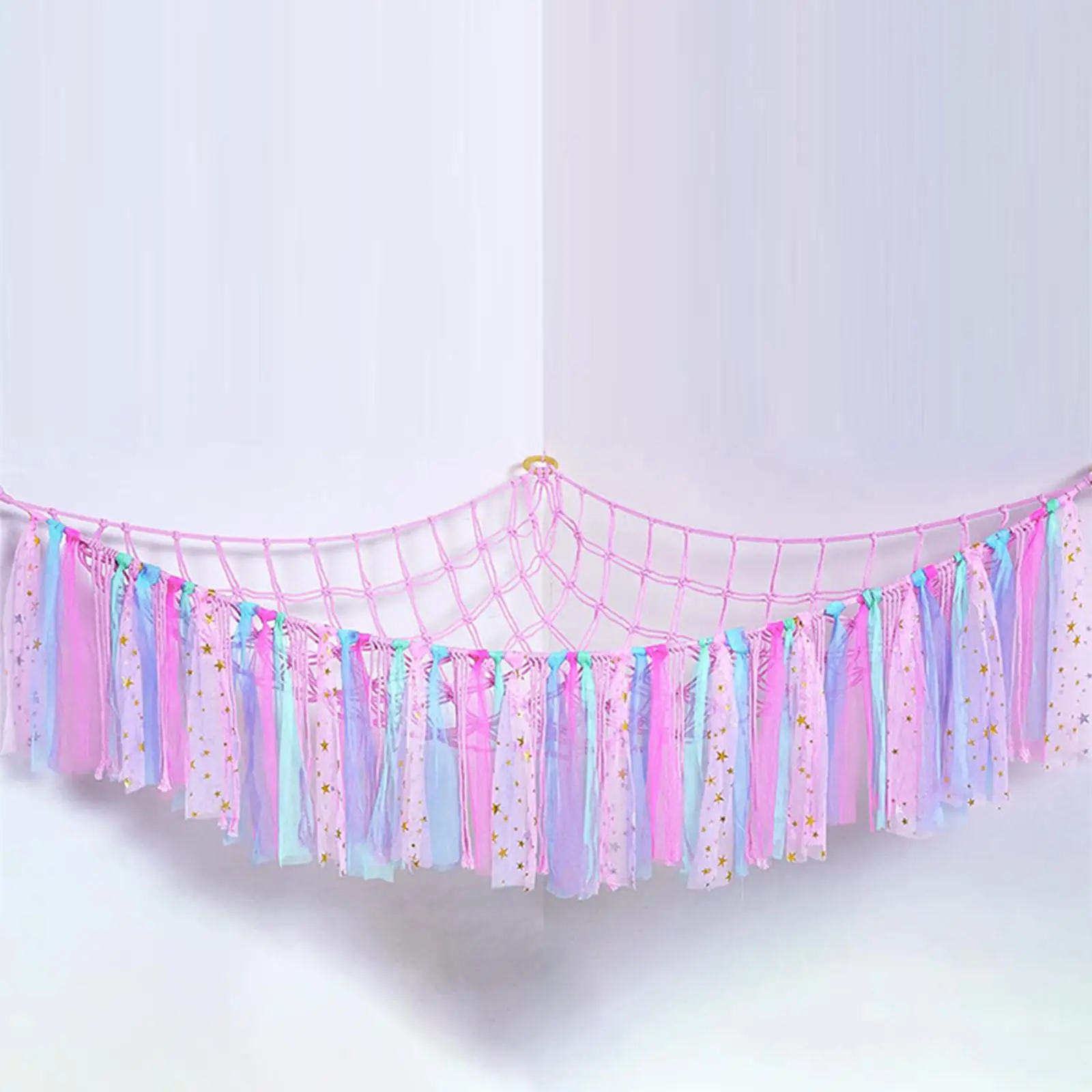 Toy Hammock Corner Hanging Net Wall Mount Toy Holder Home Decor