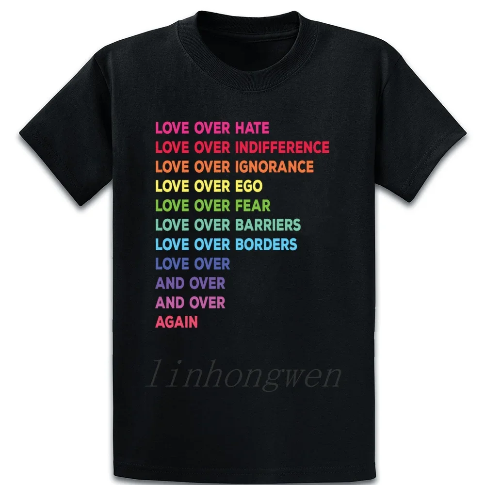 Love Over Hate Love Over Indifference T Shirt Summer Costume Knitted Round Collar Casual Crazy Leisure Cotton Cotton T-Shirt