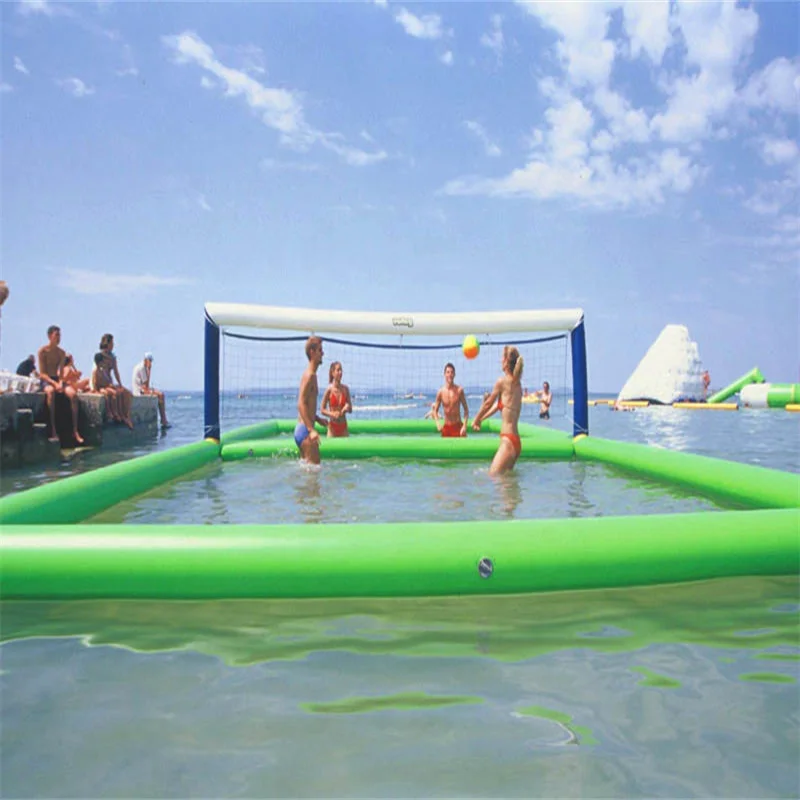 2025, cancha de voleibol inflable barata en el mar para piscina de agua, cancha de voleibol inflable, juego deportivo para piscina