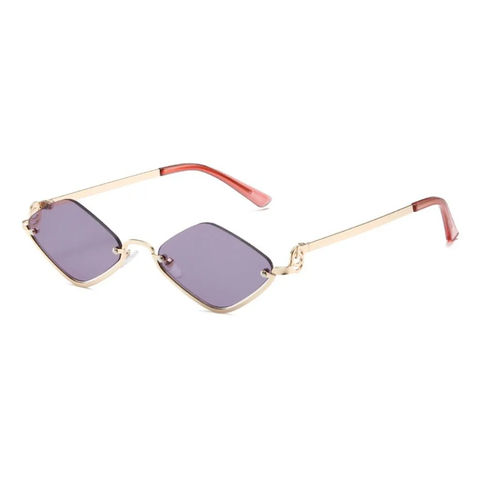

UV400 Rhombus Sunglasses UV Protection Eyewear UV Resistant Cycling Glass Cat Eye Shades Metal Half Frame