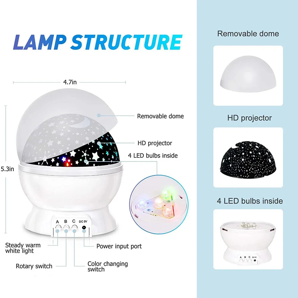 Estrela projetor luz noturna lâmpada presentes divertidos para meninas e meninos girando estrela céu lua luzes led projetor para crianças decoração do quarto